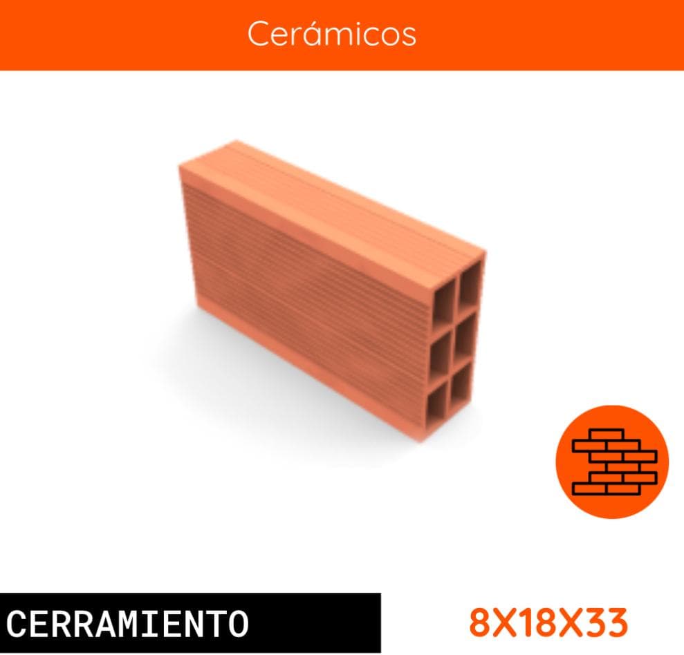 Cerámico Cerramiento 8x18x33